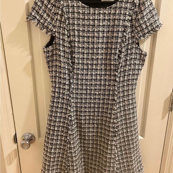 Eliza J black and white tweed interview/appearance dress - Picture 2 of 5